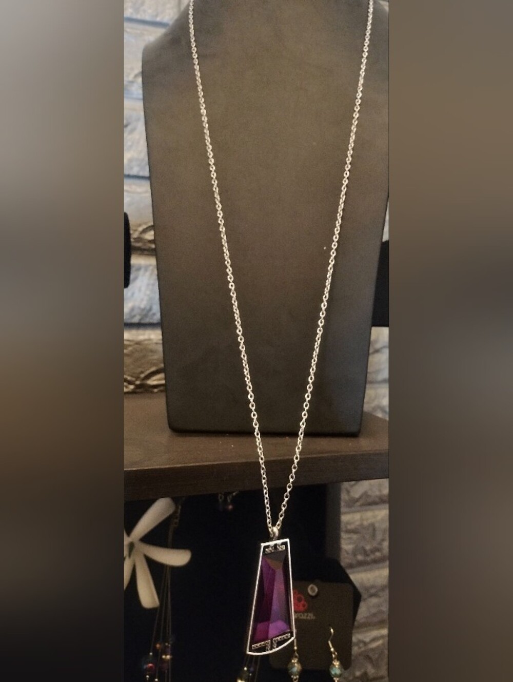 paparazzi Purple Geometric Pendant Necklace